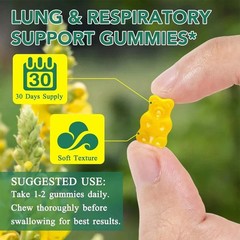 60 Count Mullein Gummies for Lung Cleanse, 2000mg Organic Mullein Leaf Extract f