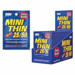 Mini Thin 25/50 25 50 Energy – 5 PACKS – Diet Herbal Caffeine 6 Capsules Pr Pack