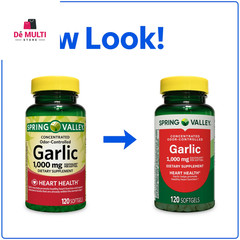 Spring Valley Odor-Controlled Garlic Softgels Dietary Supplement, 1,000 Mg, 120