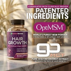 Rainbow Nutrients Advanced Hair Growth Biotin 10000mcg Collagen 120 Caps