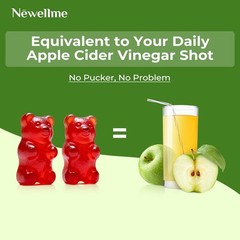 NEWELLME Sugar-Free Apple Cider Vinegar Gummies for Metabolism – 1000mg ACV