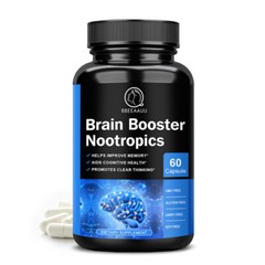 Brain Booster Nootropic Supplement Support Focus Energy Memory & Clarity 60Pills