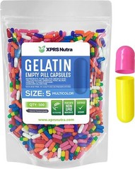 Capsules Express Size 5 Multi-Color Empty Gelatin Capsules Gelcaps Kosher DIY