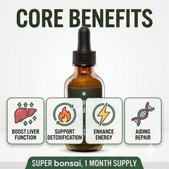 Super Bonsai Super Liver Drops 2-Pack Daily Detox Supports Milk Thistle 60 Days