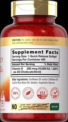 Vitamin D3 10000 IU 400 Softgels | Value Size | Max Potency | by Carlyle