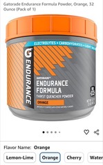 Gatorade Endurance Formula Electrolyte Powder Drink Mix, Orange Flavor 6x 32 oz