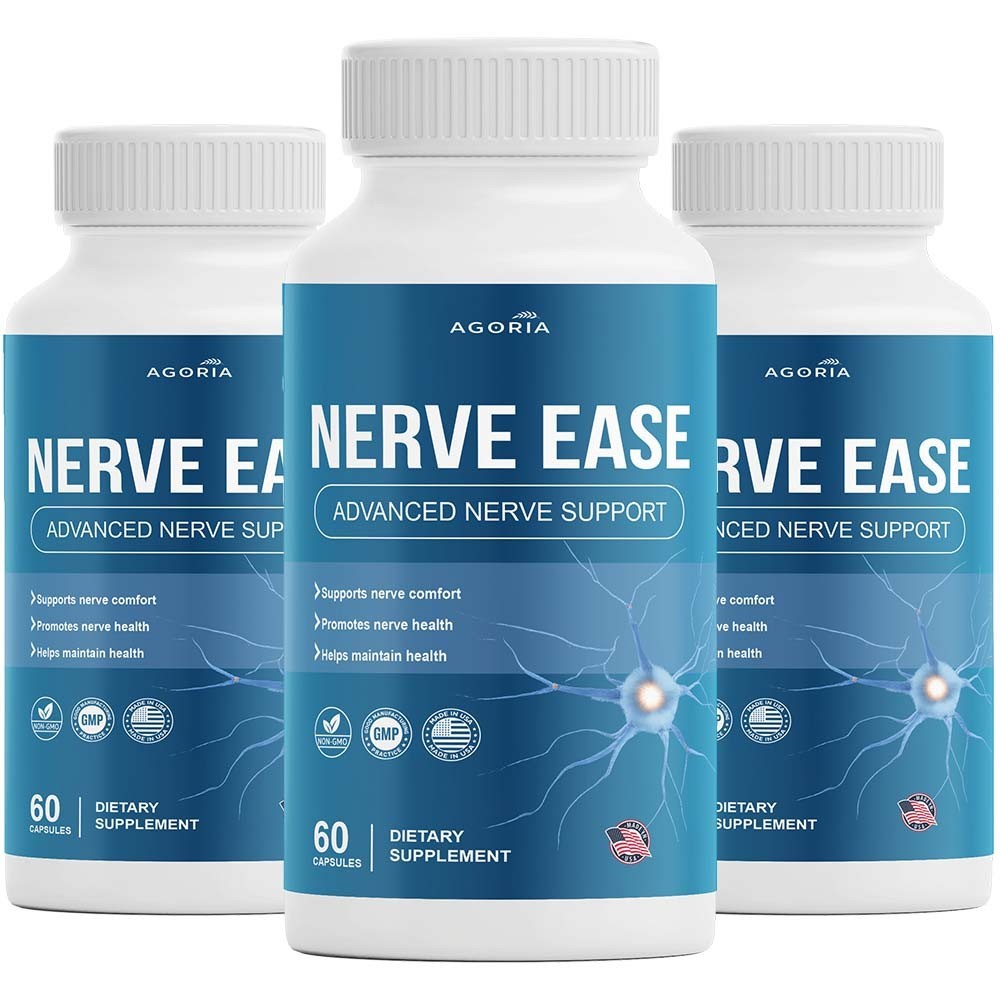 (3 Pack) Nerve Ease Nootropic Nerve Support Max Supplement, NerveEase Capsule