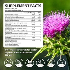 Liver Cleanse Detox & Repair Liquid Drops – 2000Mg Milk Thistle, Dandelion Root,