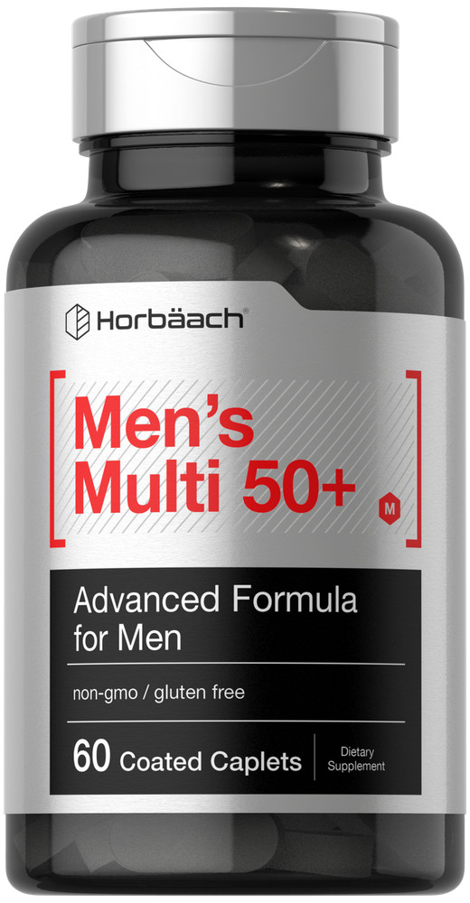 Men’s Multivitamin 50 Plus | 60 Caplets | Non-GMO & Gluten Free | by Horbaach