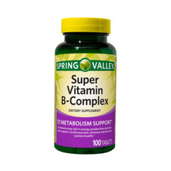 Spring Valley Super B Complex w/Vitamin C & Biotin 100-Count SAME-DAY SHIP