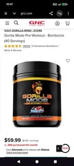 Used Gorilla Mode Pre Workout Supplement Bombsicle
