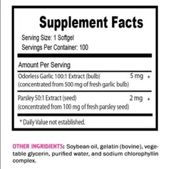 Odorless Wellness – GARLIC & PARSLEY ODORLESS – Energizing Support 1 Bottle 100C