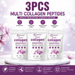 Multi Collagen Peptides Powder 5 Types | Hyaluronic Acid, Biotin & Vitamin C