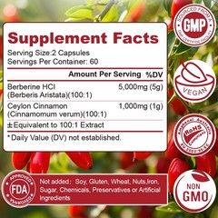 Super Berberine Ceylon Cinnamon 5000mg 120 Softgels Heart Health & Blood Sugar