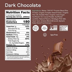 OWYN Plant Based Protein Shake, Dark Chocolate, with 20g Vegan Protein*Free Ship