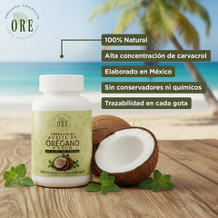 Oregano Oil Capsules with Coconut Oil (100 Count) – 80% Carvacrol by ORE Oregano