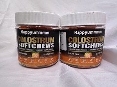 2 Pack- Happyummmm- Colostrum Softchews 60 Ct Each Exp 3/27 Orange