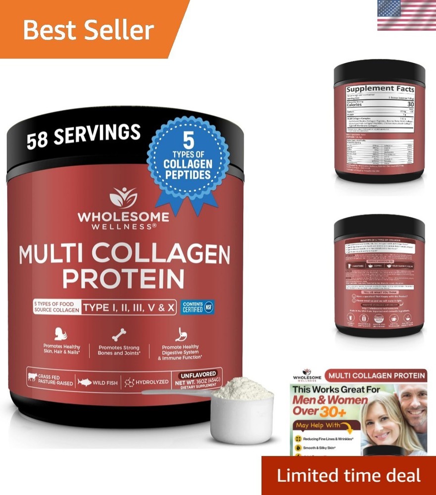 Unflavored Multi-Peptides Protein Powder – Grass-Fed for Youthful Skin & Joints