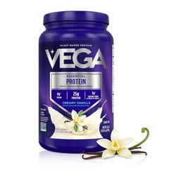 Vega Essential Protein – 25g Plant Based Protein Powder, Creamy Vanilla, Vega…