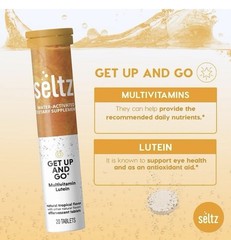 Seltz Get Up and Go Effervescent Multivitamin – Tropical Flavor – (6 Pack) 20ct.
