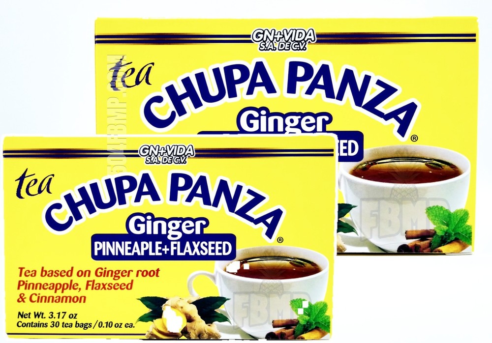CHUPA PANZA, TWO BOXES!! Ginger, Cinnamon Pineapple Tea — 60 Day Supply
