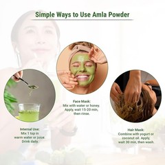Dry Amla Powder for Hair Growth Organic, Eating, Drinking 100gm FreeShipping