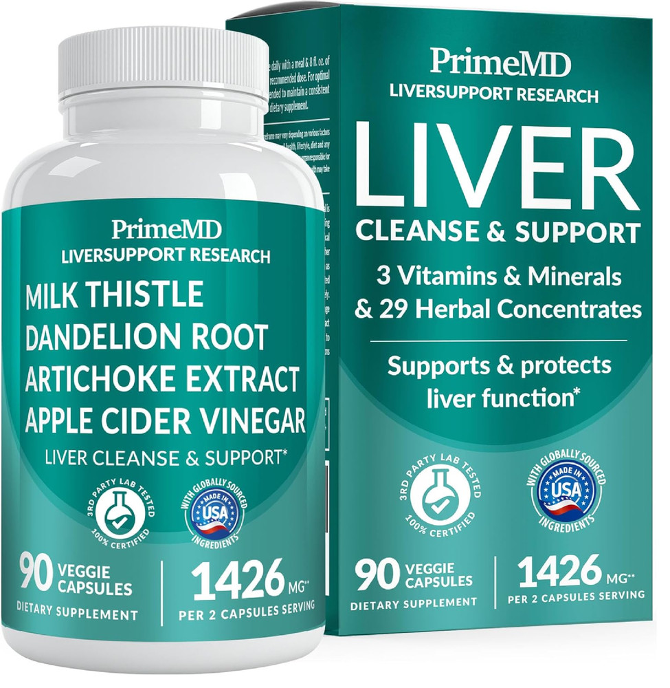 32-in-1 Liver Support with Milk Thistle Supplement – Liver Detox with Silymarin,