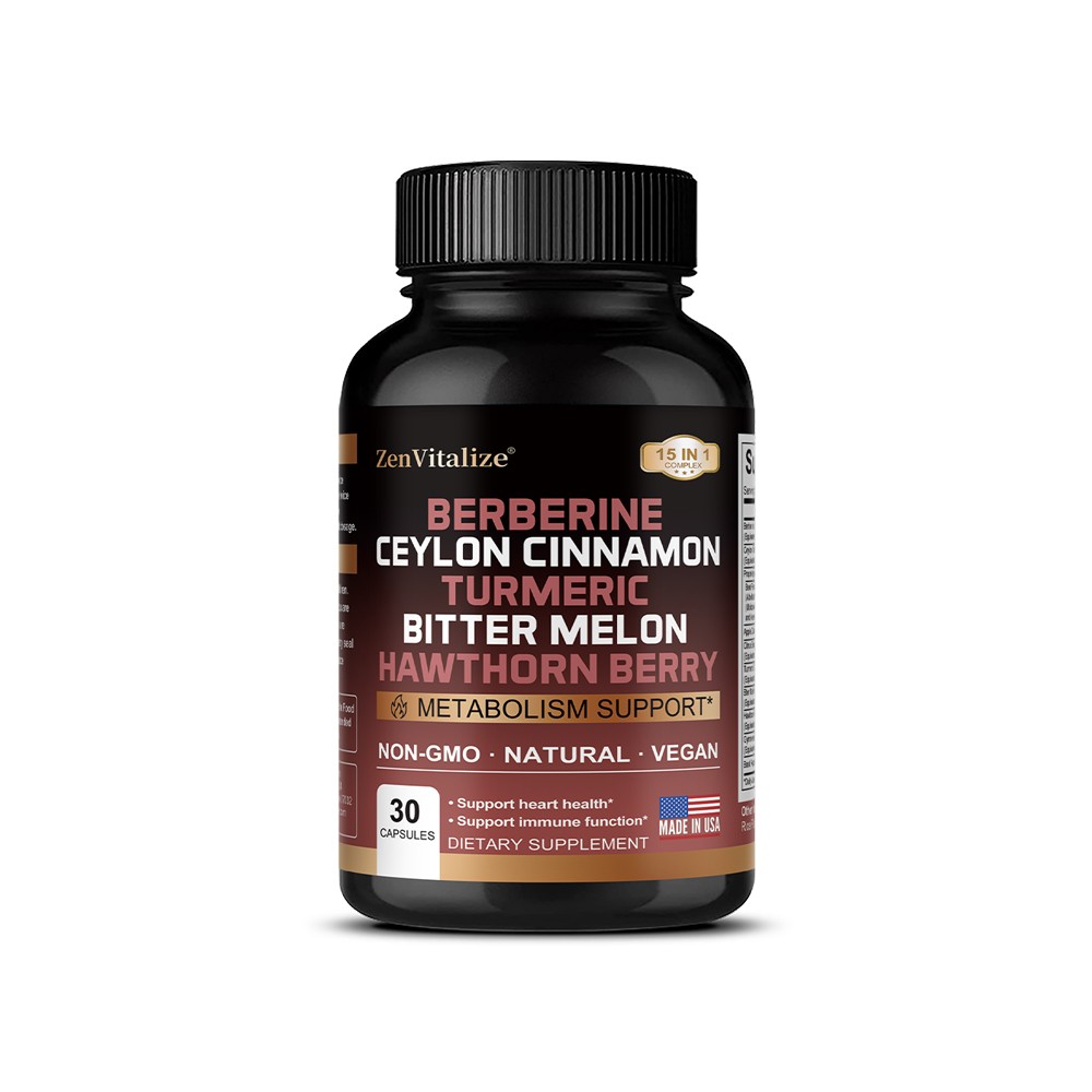 Berberin 30/60/120 Caps,plus 14 Botanical Extracts for Cardiovascular Health