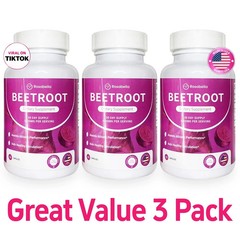 3PCS Rosabella Organic Beet Root 60 Capsules Natural Energy Boost Blood Pressure