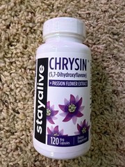 STAY ALIVE Chrysin 5,7-Dihydroxyflavone + Passion Flower Extract 120 Capsules