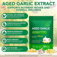 Best Aged Garlic Extract, 300 Softgels, 7500mg Odorless | Heart & Immune Pack 1