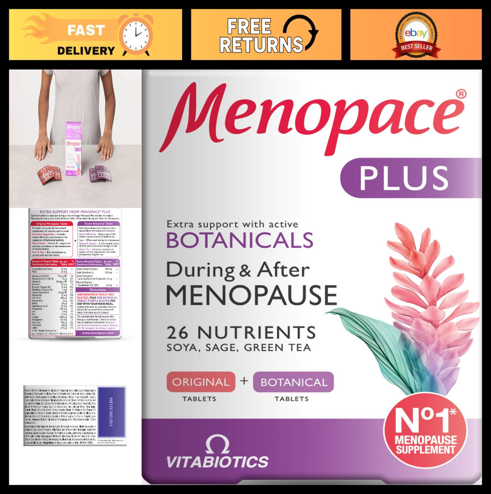 Menopace Plus Active Botanical 56 Tablets – Supports Menopause Relief & Wellness