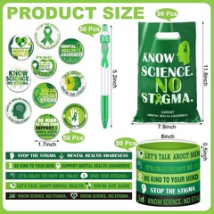 Complete Mental Health Support Package with 50 Gift Bags and Green Accessories