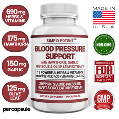 Simply Potent Blood Pressure Support Vitamins – 90 Capsules