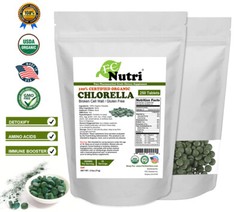 Organic Chlorella Tablets Broken Cell 3000mg Per Serving, 250 Tablets Non GMO