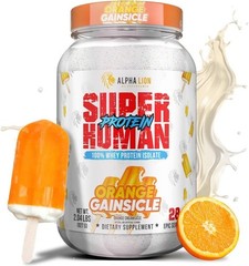 Alpha Lion Superhuman Whey Isolate, Low Carb, Orange Gainsicle, 28 Ser Pack of 2