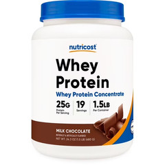 Nutricost Whey Protein Concentrate Powder Chocolate 1.5 lb 25g Protein