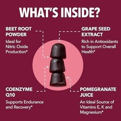 Beet Root Gummies + COQ10 Nitric Oxide Booster for Healthy Energy & Circulation