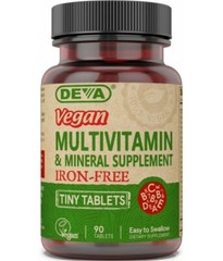 DEVA Vegan Tiny Tablets Multivitamin & Mineral Supplement Iron-Free – 90 Tablets