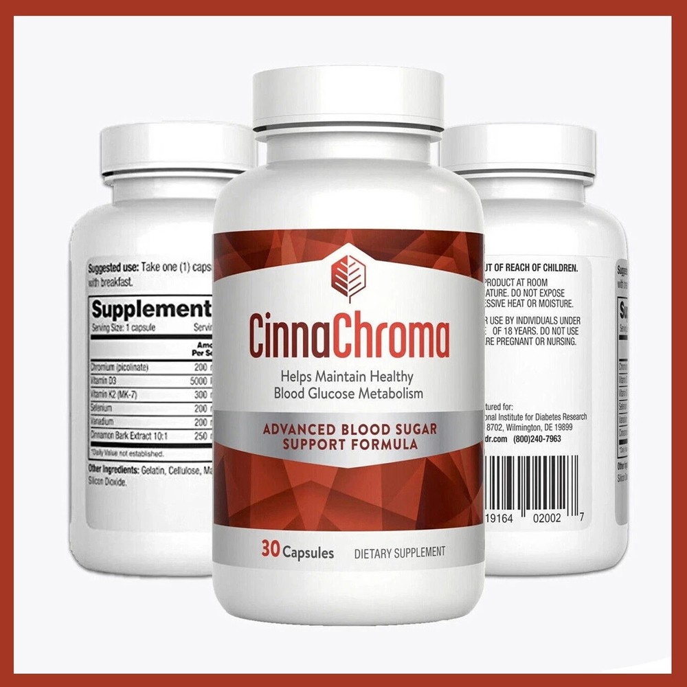 3 Pack Barton Nutrition CinnaChroma Advanced Blood Sugar Support 30 Caps