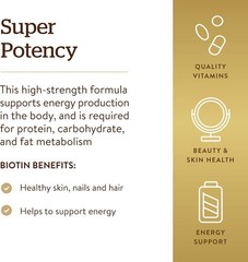 Solgar Biotin 5000 mcg – Unflavored, Standard Packaging, 100 Count