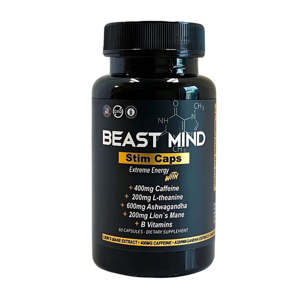 Beast Mind Extreme Energy Pills | 400mg Caffeine | 600mg Ashwagandha | 200mg …