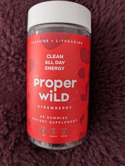 Proper Wild Energy 96 Gummies for Focus & Clean all day Energy, Strawberry. 6/26