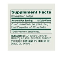 Spring Valley Odor-Controlled Garlic Softgels 1,000 mg 120 Count