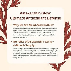 Micro 2pack Ingredients Astaxanthin 12mg, 120 Softgels, Dietary Supplement,gift