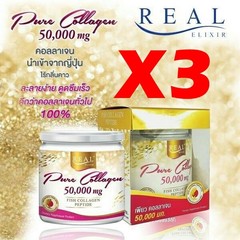 3 X Real Elixir Pure Collagen 50000 Mg. Premium Fish Collagen Reduce Wrinkle