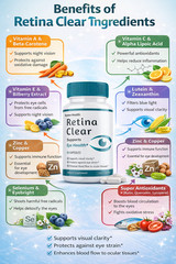 Clear Retina Capsules, RetinaClear Eye Healthy Vision Support (1 Bottle)