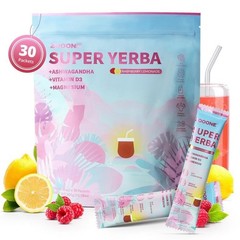 Mate Lemonade, Powder.Raspberry Servings.ZOOONE 30 Drink Flavored Yerba