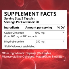Super Berberine Ceylon Cinnamon Dihydroberberine, 4250 Mg Capsules