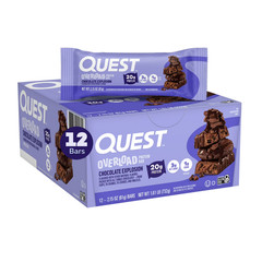 Quest Overload Protein Bars Chocolate Explosion 20g Protein Gluten Free 12 Ct